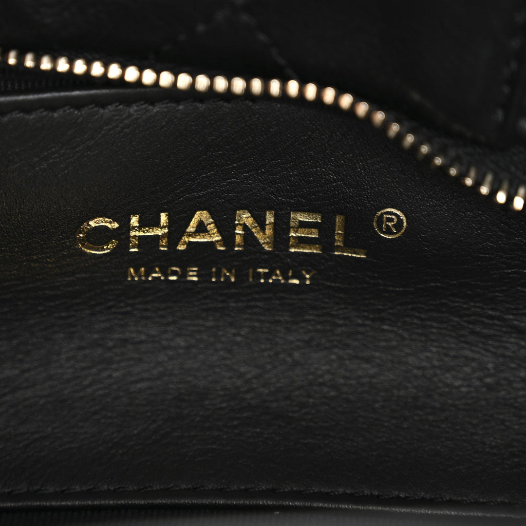 Chanel Lambskin Quilted Mini Bow Bag Black