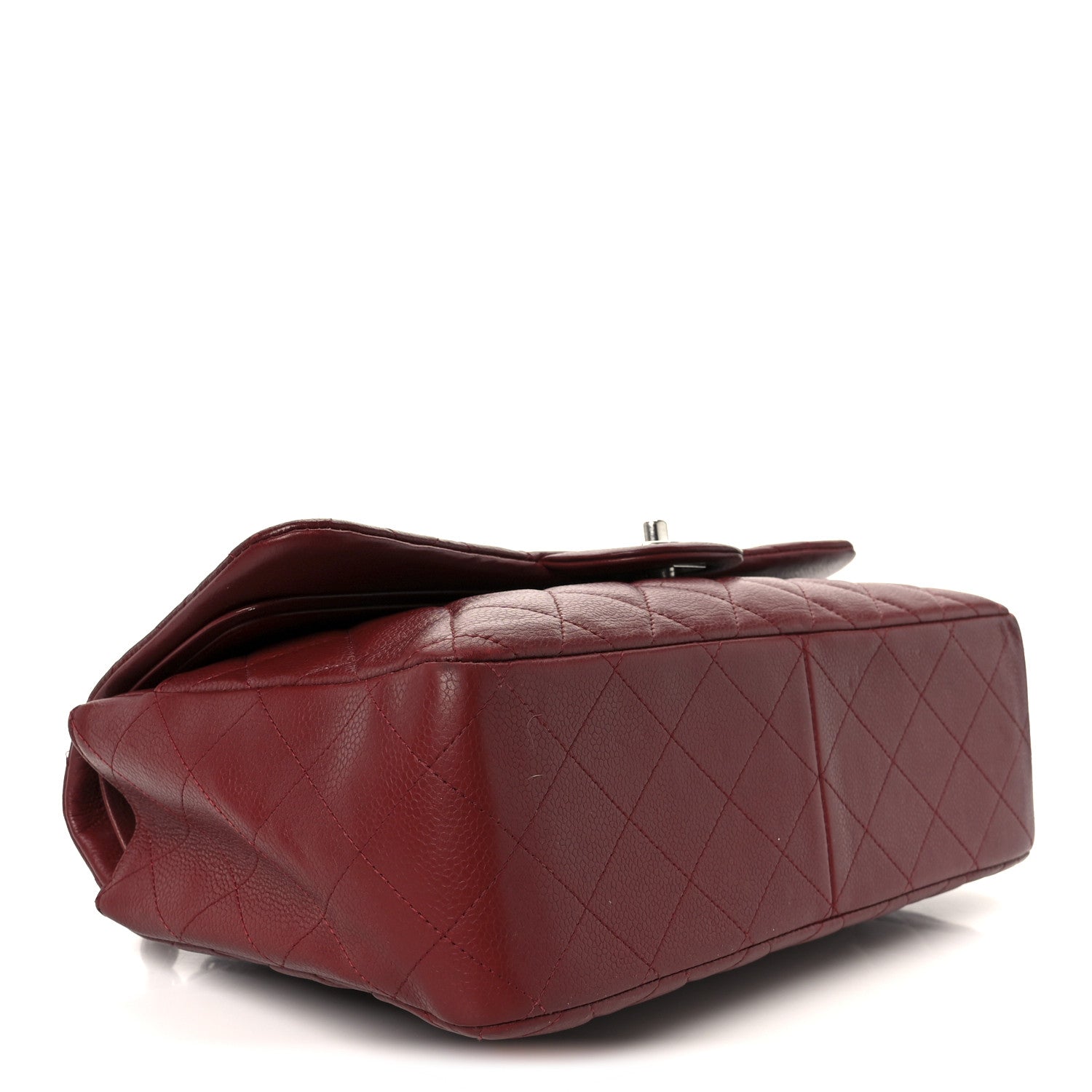 Chanel Caviar Quilted Jumbo Double Flap Dark Red