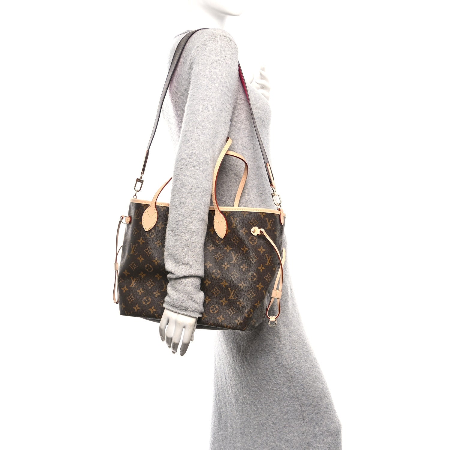 Louis Vuitton Monogram Inside Out Neverfull Bandouliere MM Rose Pondichery