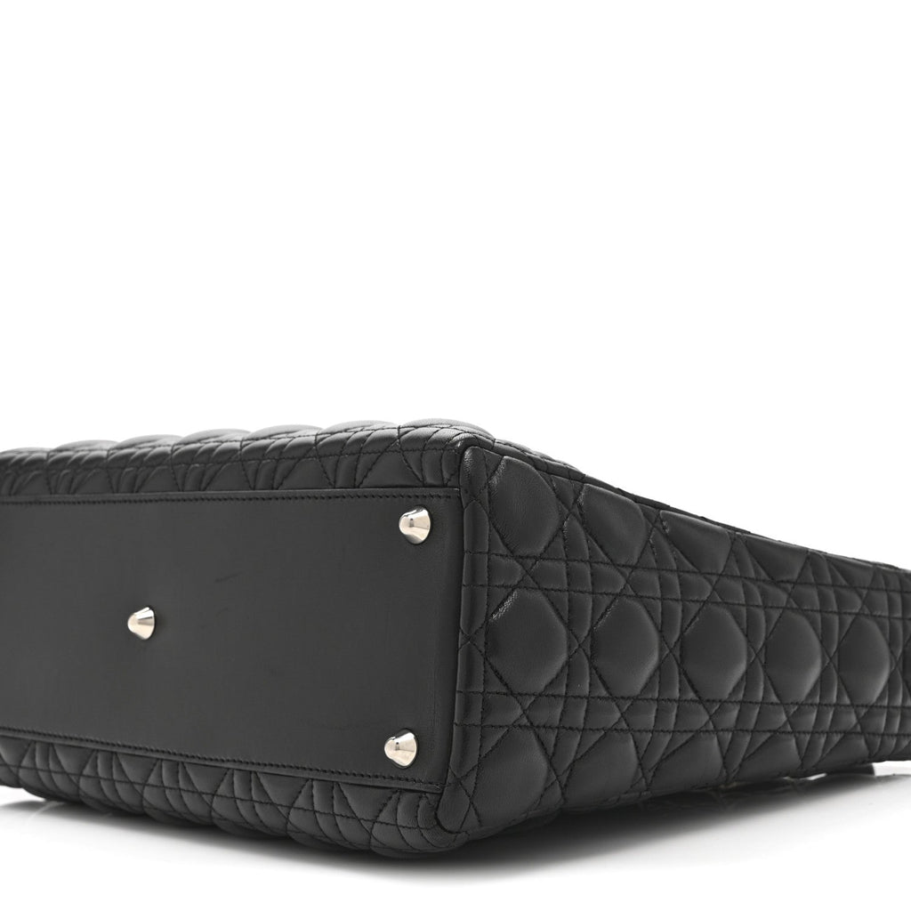 Christian Dior Lambskin Cannage Large Lady Dior Black