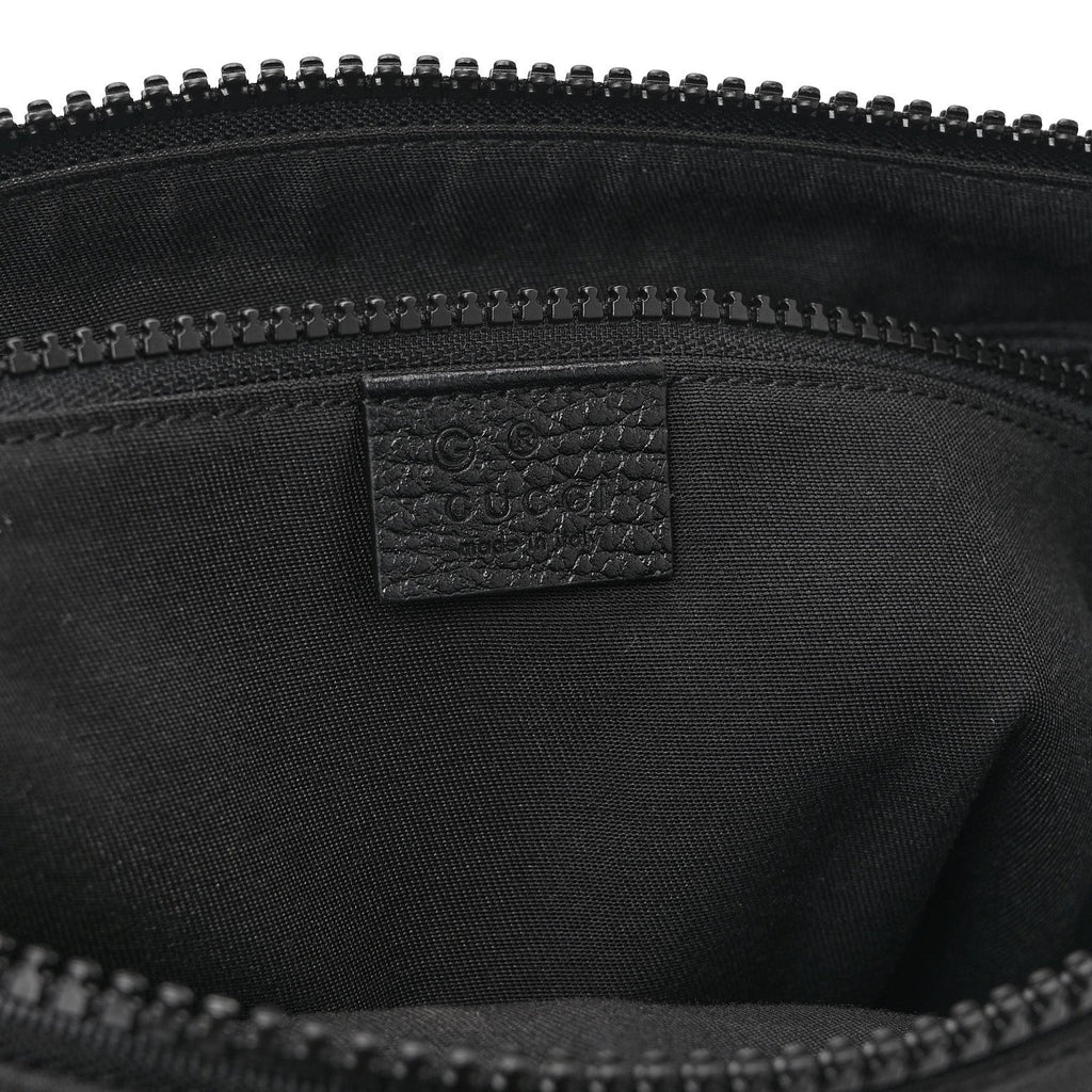 Gucci Nylon Monogram Small Flat Messenger Bag Black