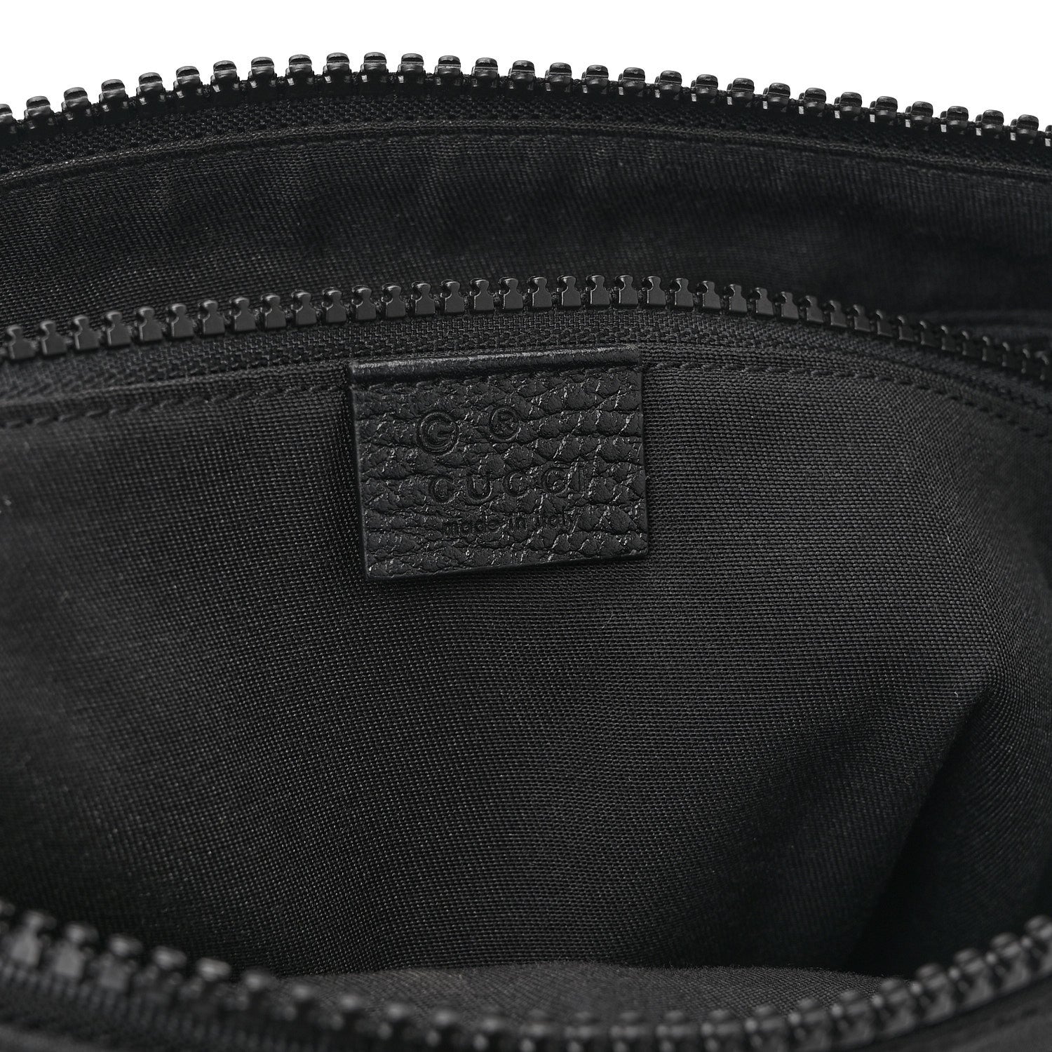 Gucci Nylon Monogram Small Flat Messenger Bag Black