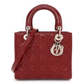 Christian Dior Patent Cannage Medium Lady Dior Red