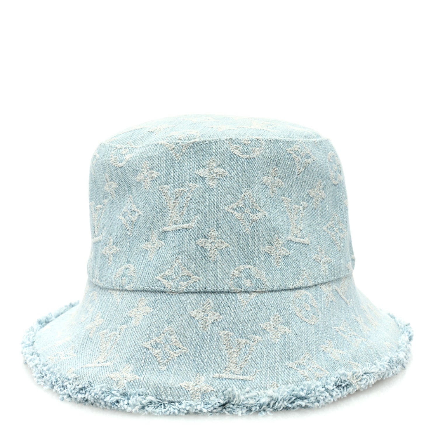 Louis Vuitton Monogram Denim Fringe Bucket Hat Blue