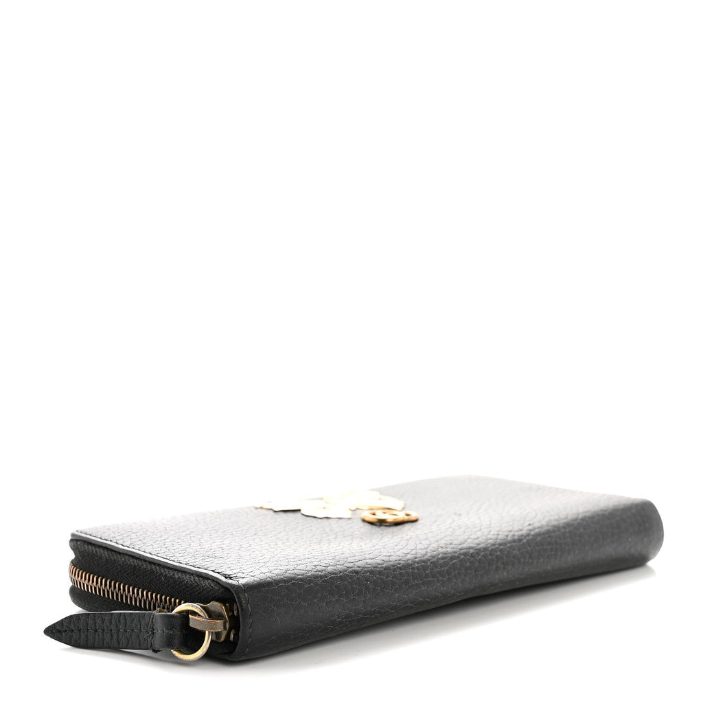 Gucci Calfskin Butterfly Zip Around Wallet Black