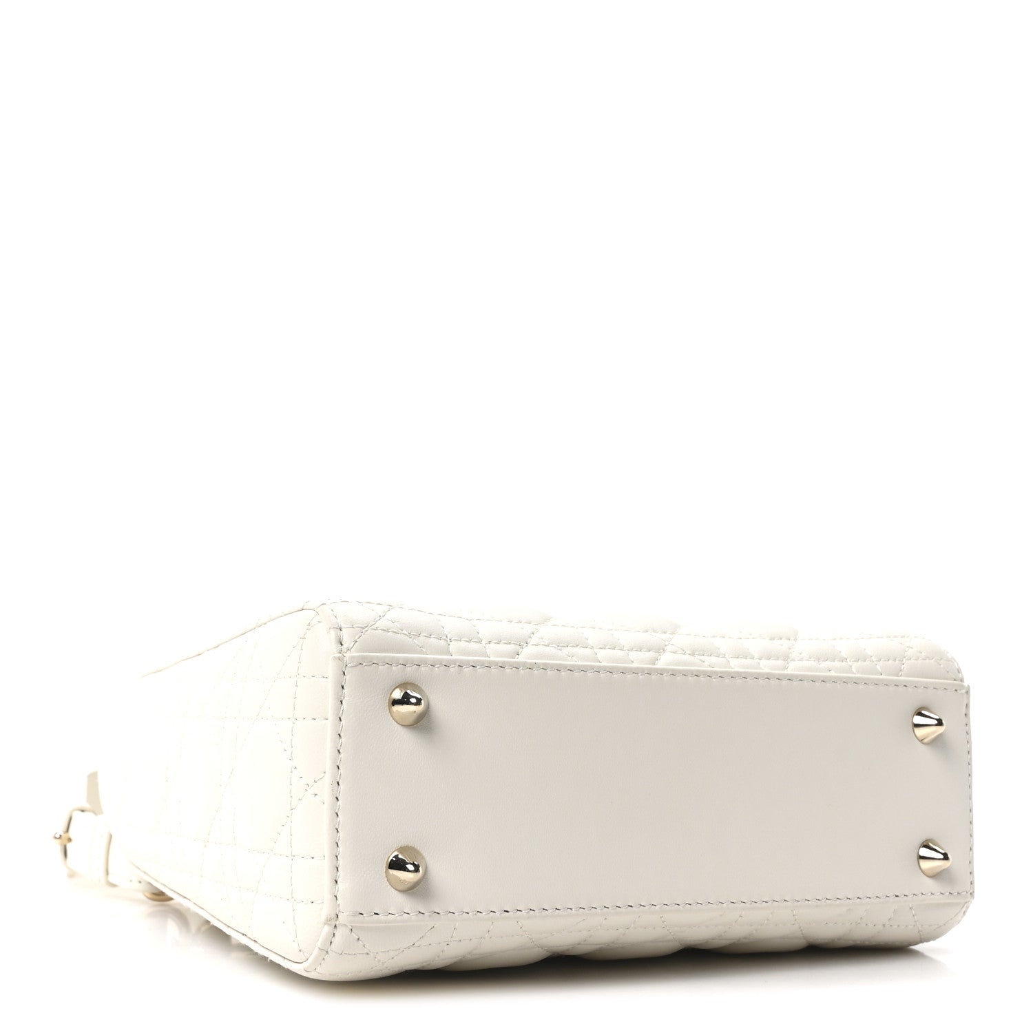 Christian Dior Lambskin Cannage Small My ABCDior Lady Dior White