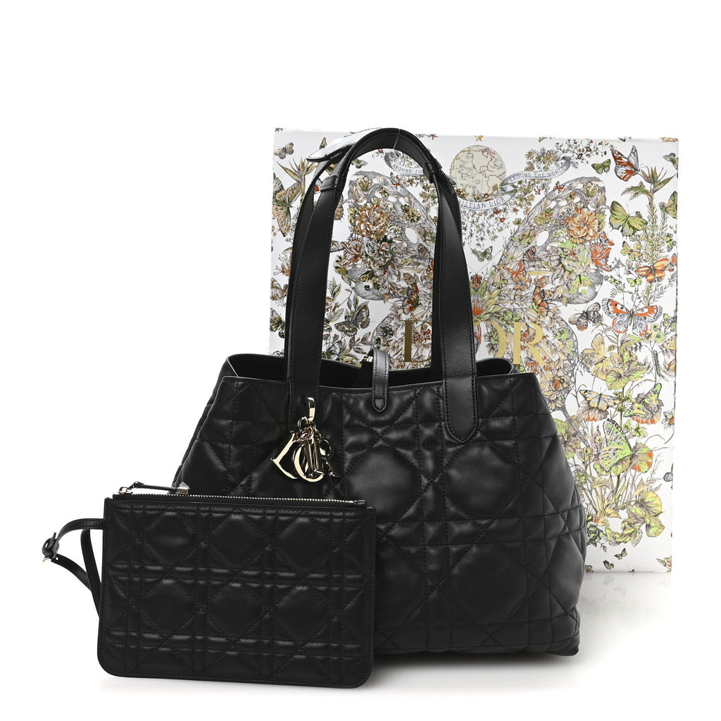 Christian Dior Calfskin Macrocannage Medium Toujours Black