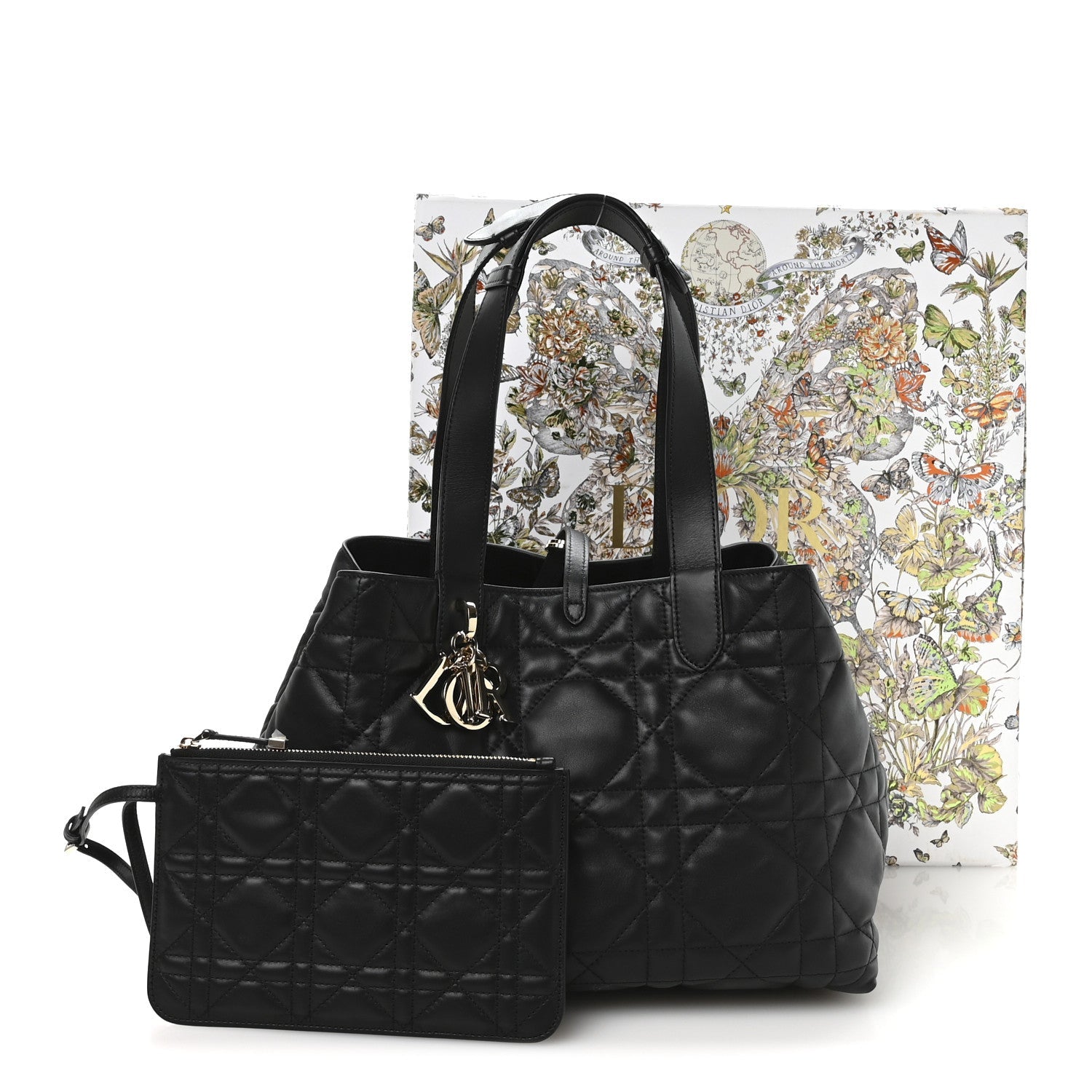 Christian Dior Calfskin Macrocannage Medium Toujours Black