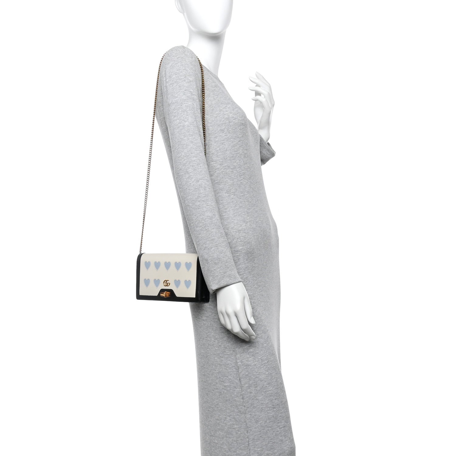 Gucci Calfskin Lovelight Mini Diana Chain Bag Mystic White Paradise Cloude
