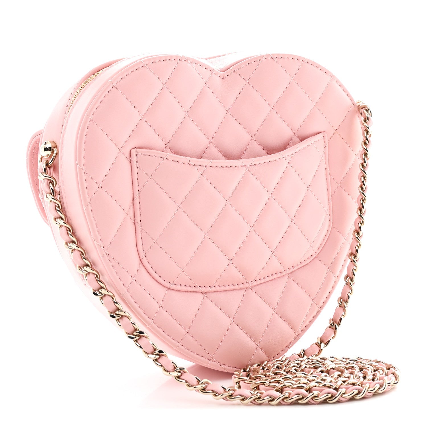 Chanel Lambskin Quilted Large CC In Love Heart Bag Light Pink