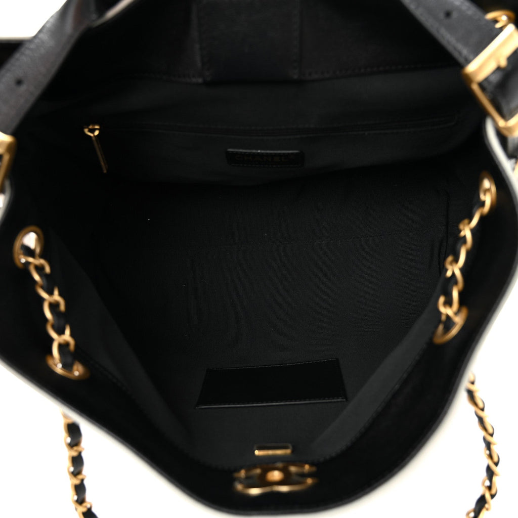 Chanel Suede Calfskin Shiny Lambskin Quilted Small Coco Base Shopping Bag Grey Black