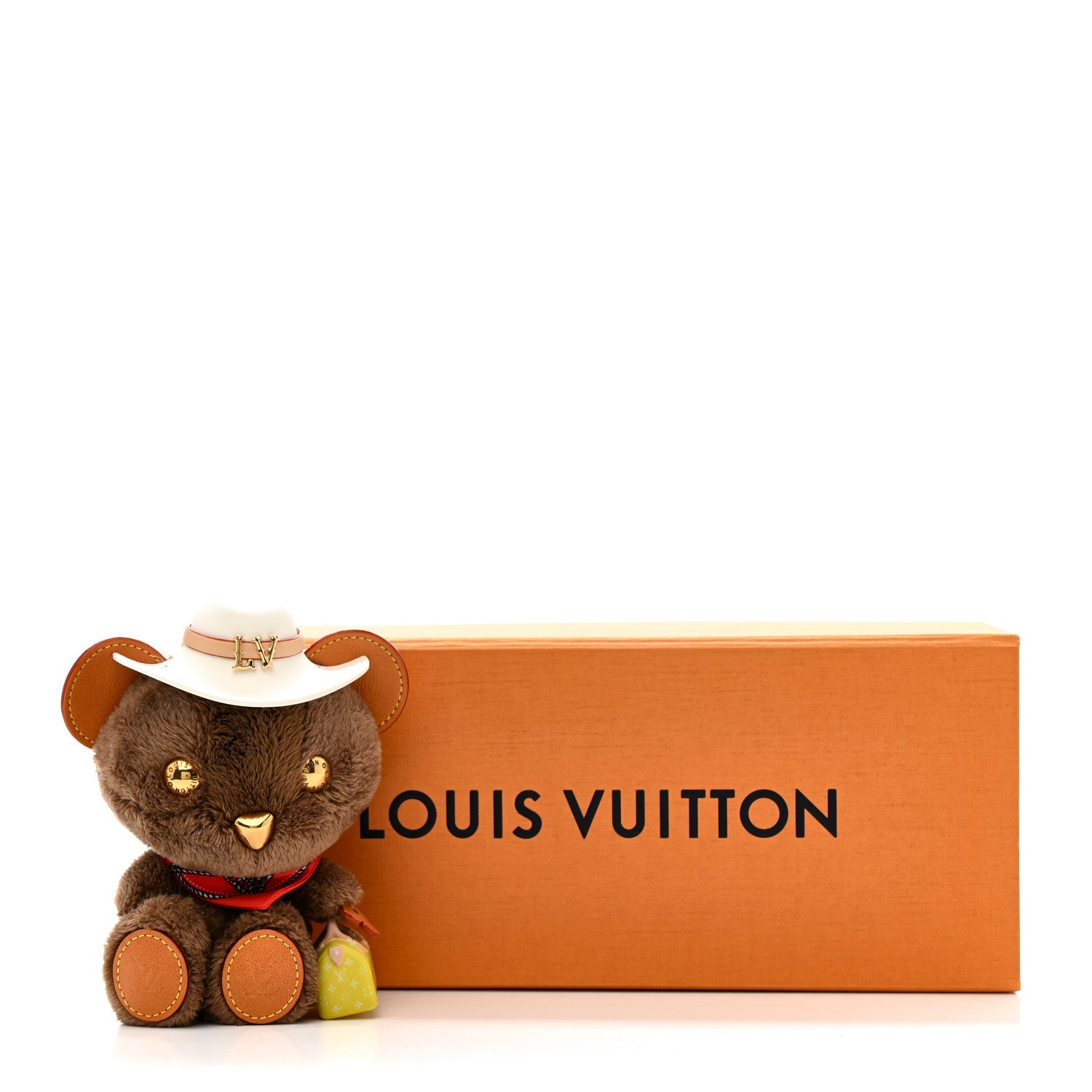 Louis Vuitton Faux Fur LV Louis Bear Western Bag Charm Key Holder Red