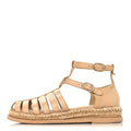 Lambskin Espadrille Sandals 37 Beige
