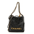 Chanel Shiny Calfskin Quilted Mini Chanel 22 Black