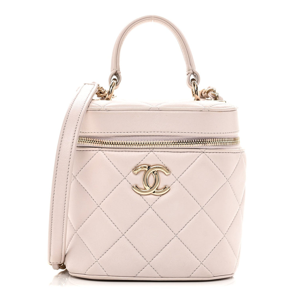 Chanel Lambskin Quilted Trendy Vanity Case Lilac