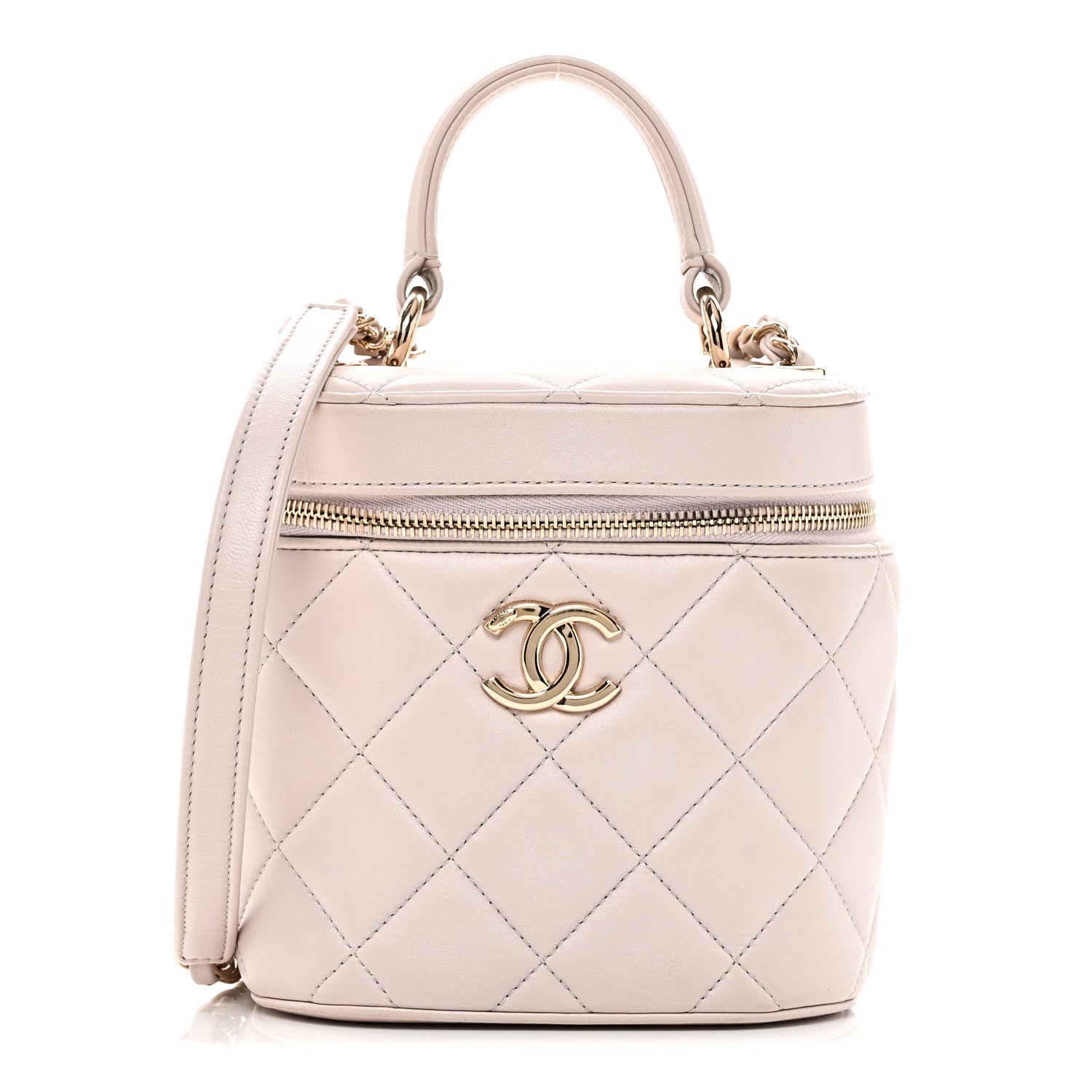 Chanel Lambskin Quilted Trendy Vanity Case Lilac
