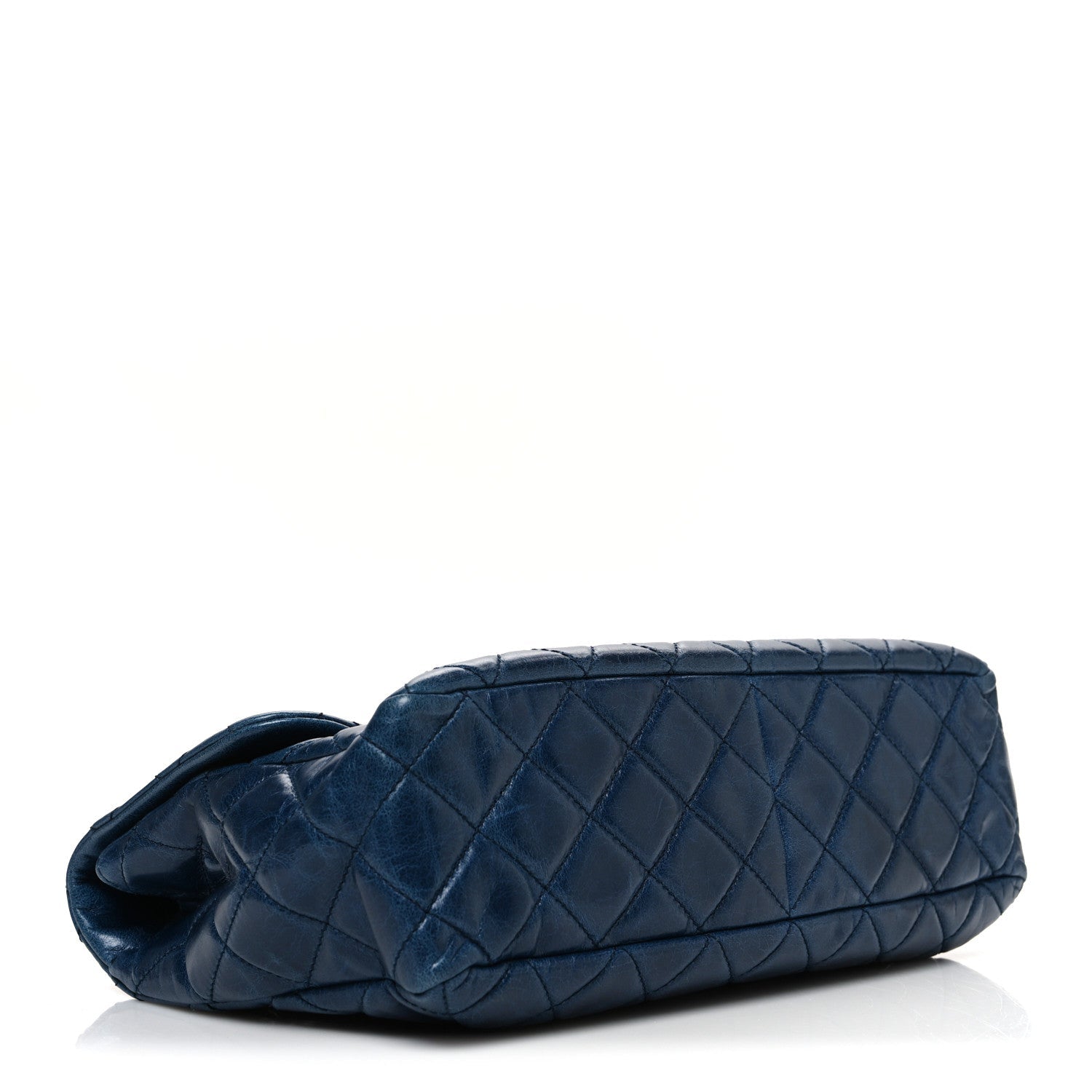 Chanel Glazed Calfskin Castle Rock Medium Flap Blue