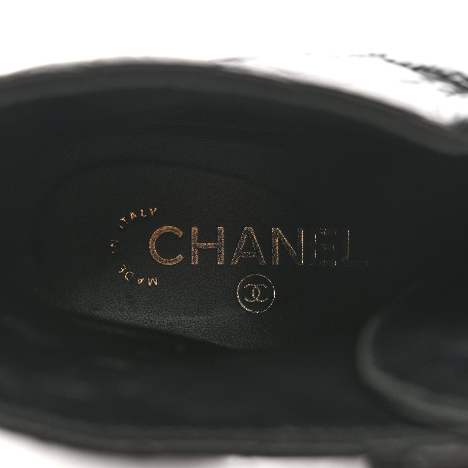 Chanel Shiny Goatskin Calfskin Quilted Lace Up Combat Boots 37 Black