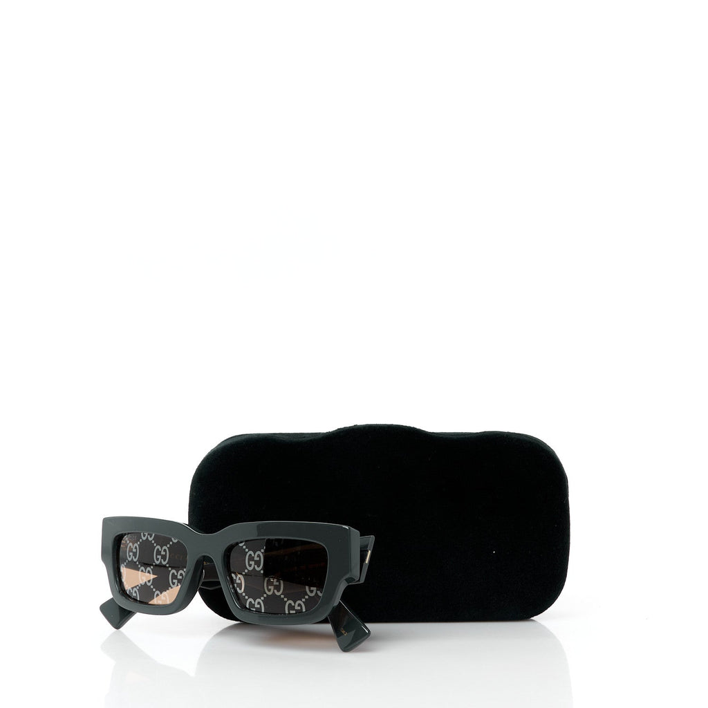 Gucci Acetate Rectangular Frame Sunglasses GG1838S Dark Grey