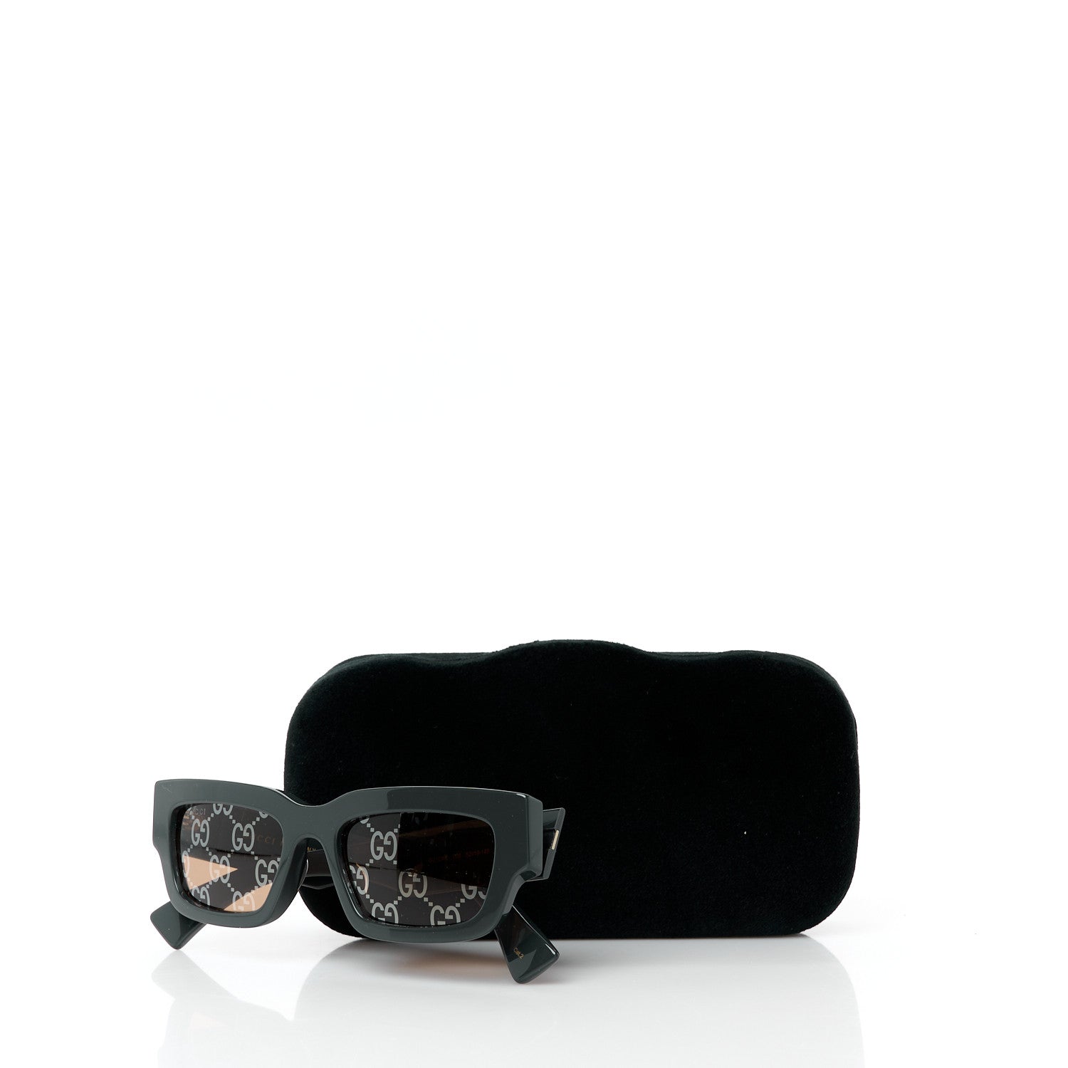 Gucci Acetate Rectangular Frame Sunglasses GG1838S Dark Grey