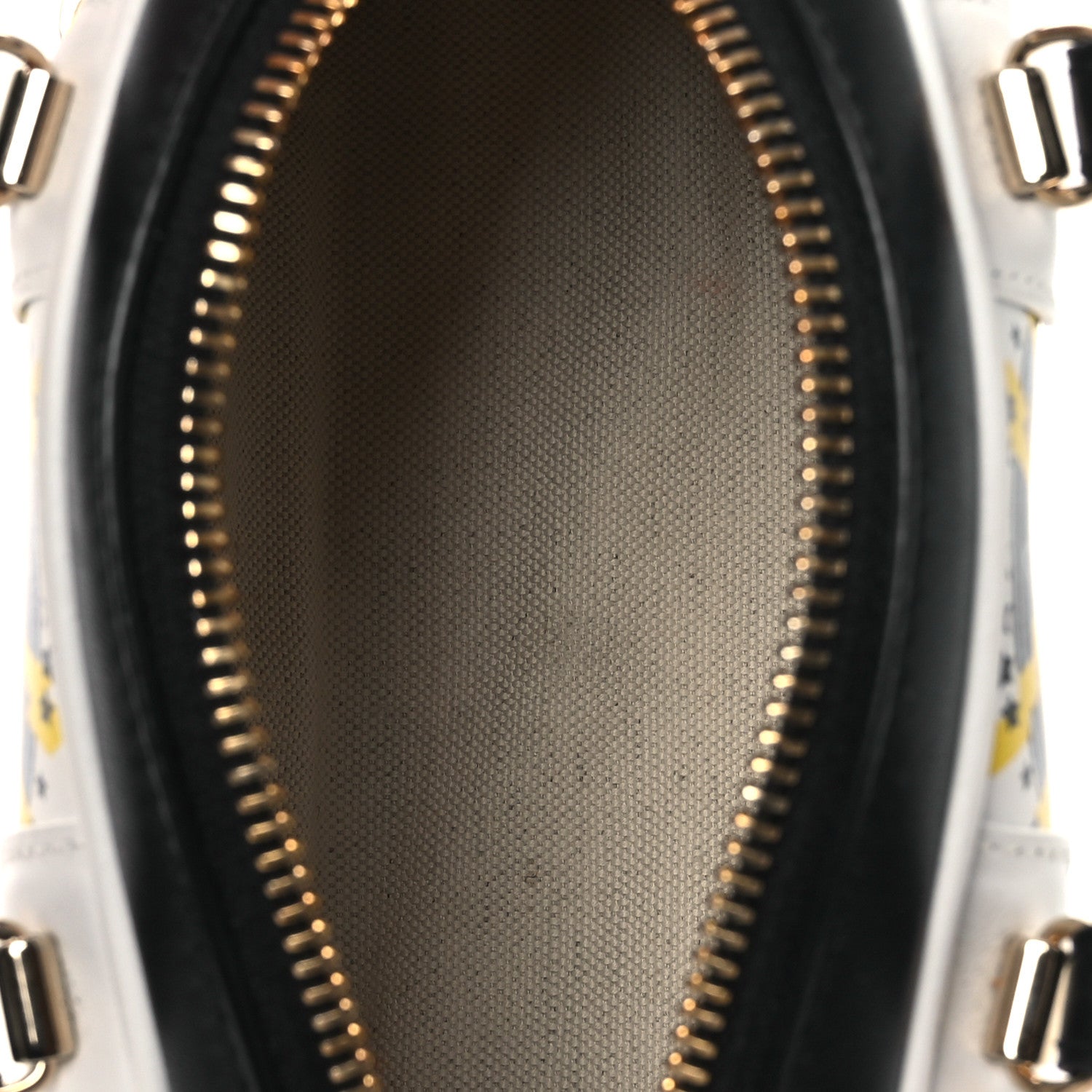 Christian Dior Calfskin Animal Print Micro Dior Vibe Zip Bowling Bag White Multicolor