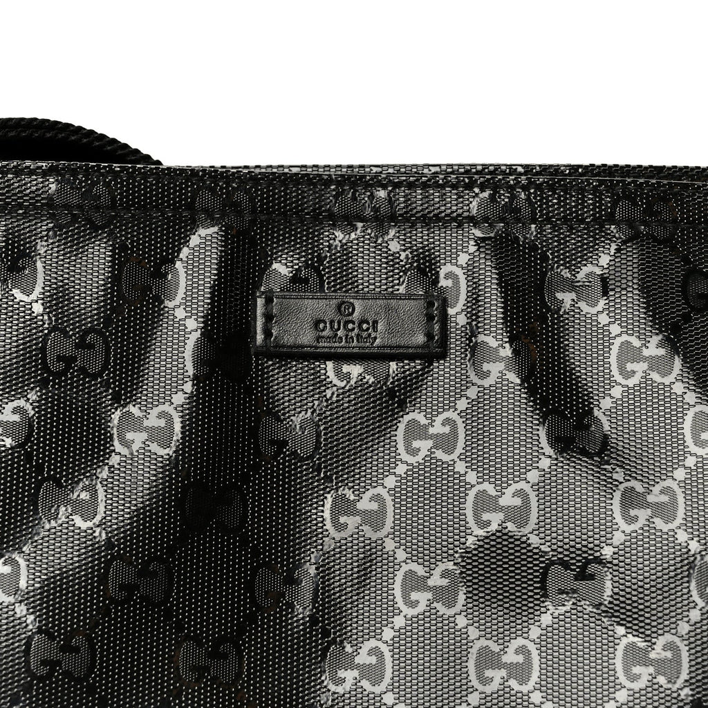 Gucci Imprime Monogram Medium Flat Messenger Bag Black