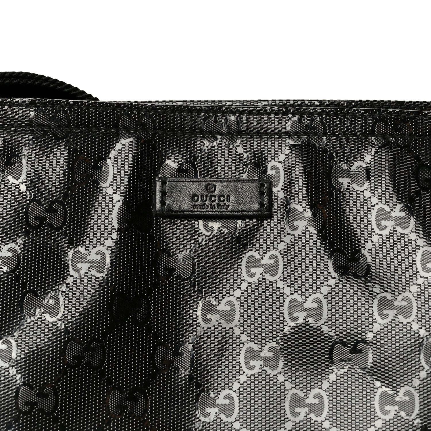 Gucci Imprime Monogram Medium Flat Messenger Bag Black