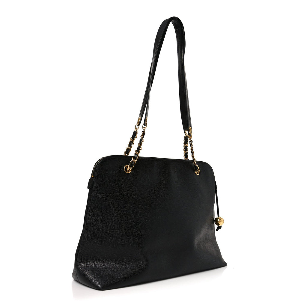 Chanel Caviar Large CC Shoulder Bag Black
