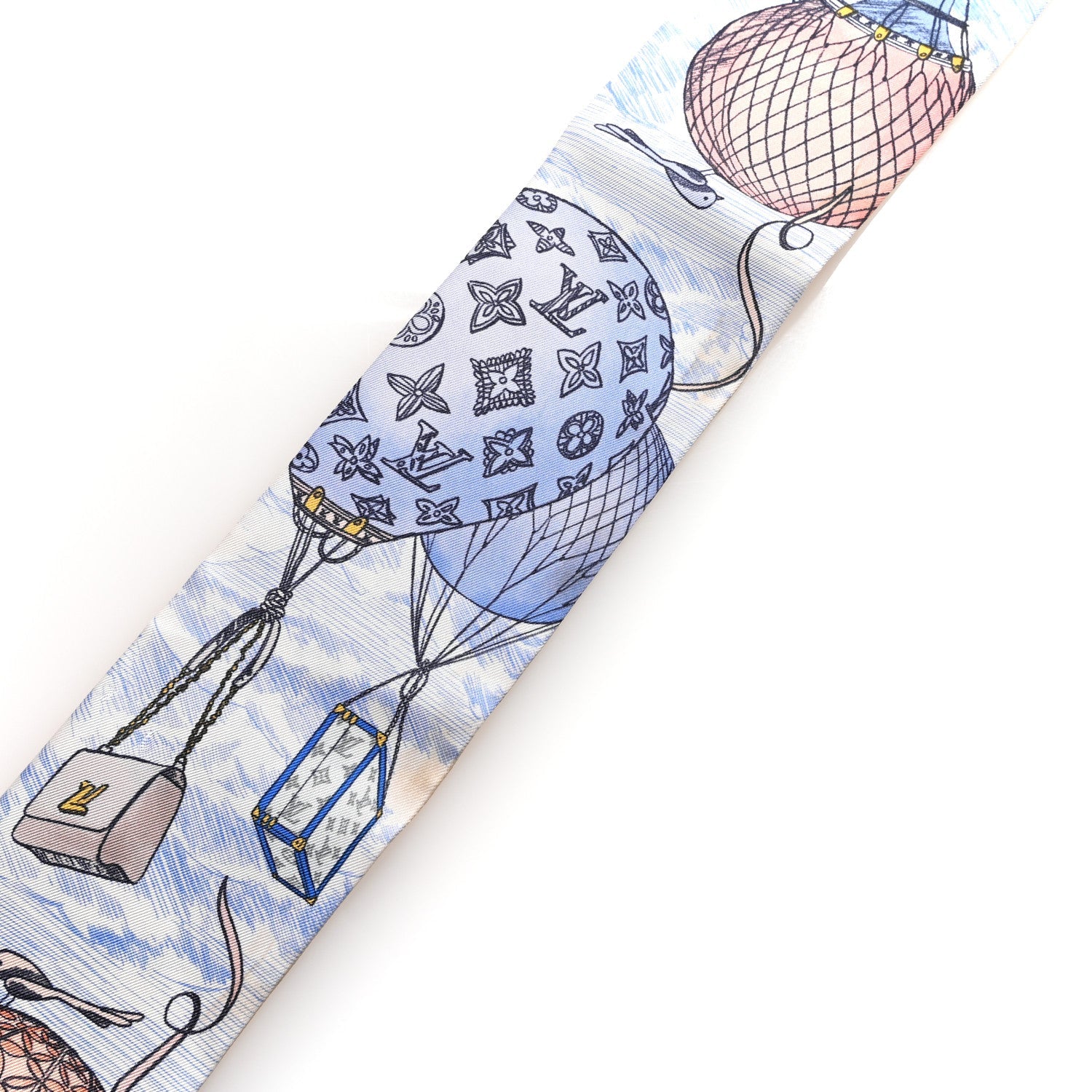 Louis Vuitton Silk Monogram Up And Away Bandeau Light Blue
