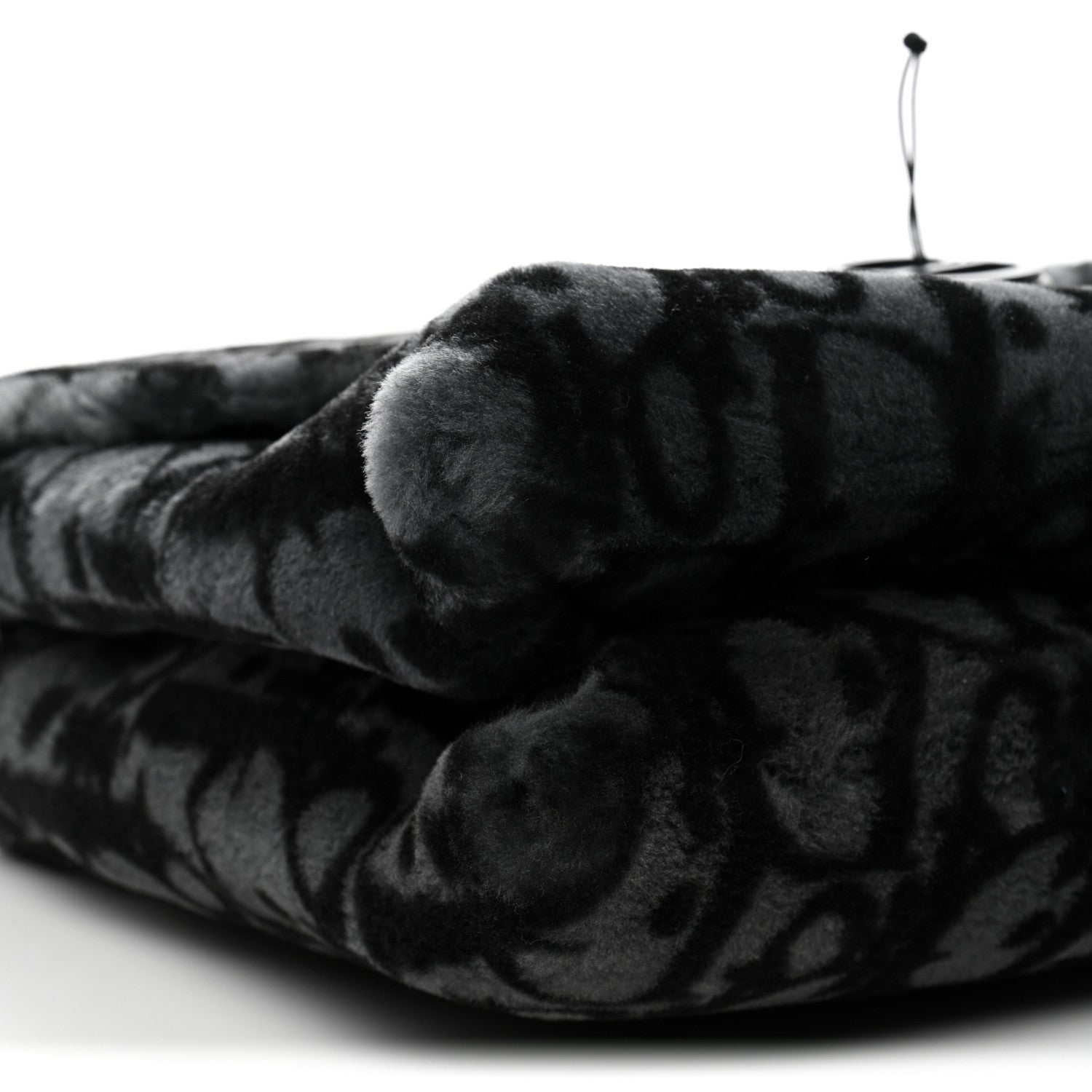 Christian Dior Oblique Mink Fur Saddle Soft Bag Dark Grey
