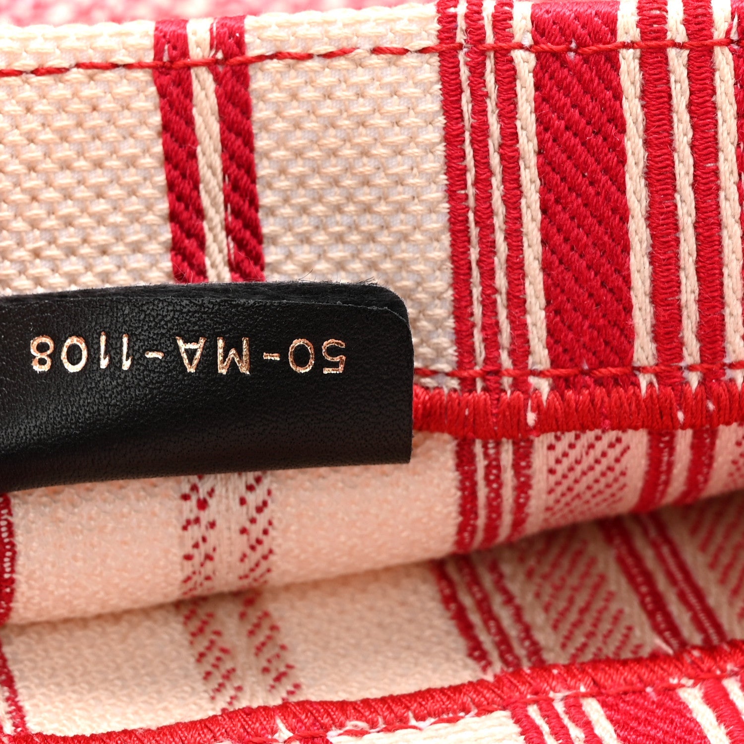 Christian Dior Canvas Embroidered Mykonos Large Striped Book Tote Red