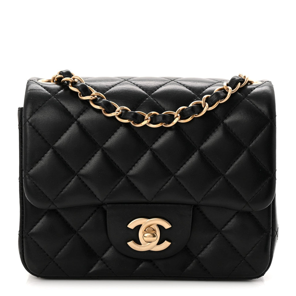 Chanel Lambskin Quilted Mini Square Flap Black