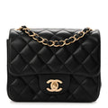 Chanel Lambskin Quilted Mini Square Flap Black