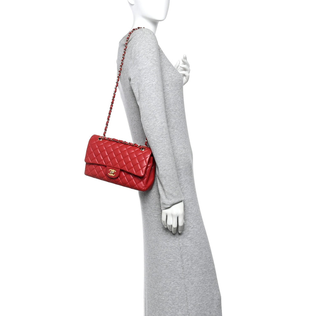 Chanel Caviar Quilted Medium Double Flap Red