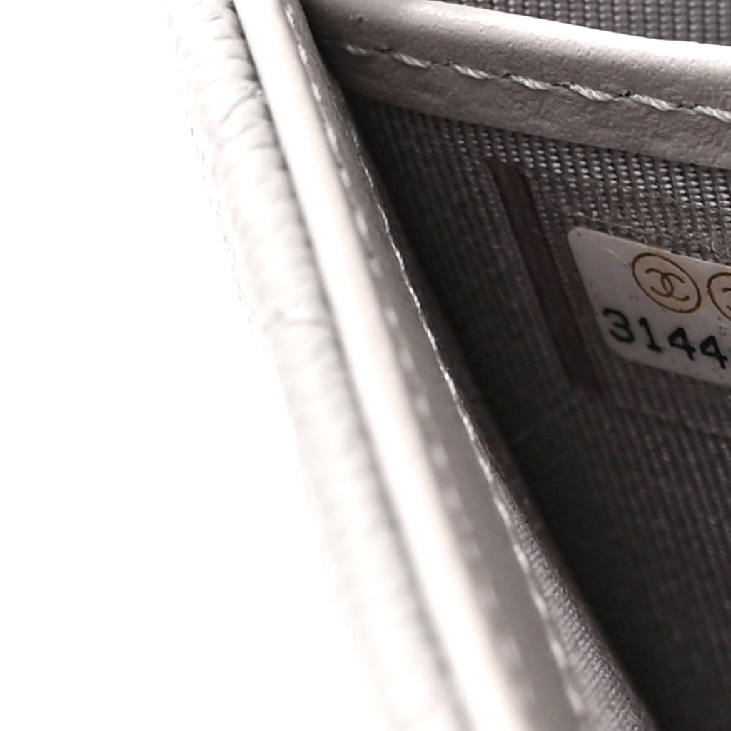 Caviar Quilted Large Gusset Flap Wallet Grey