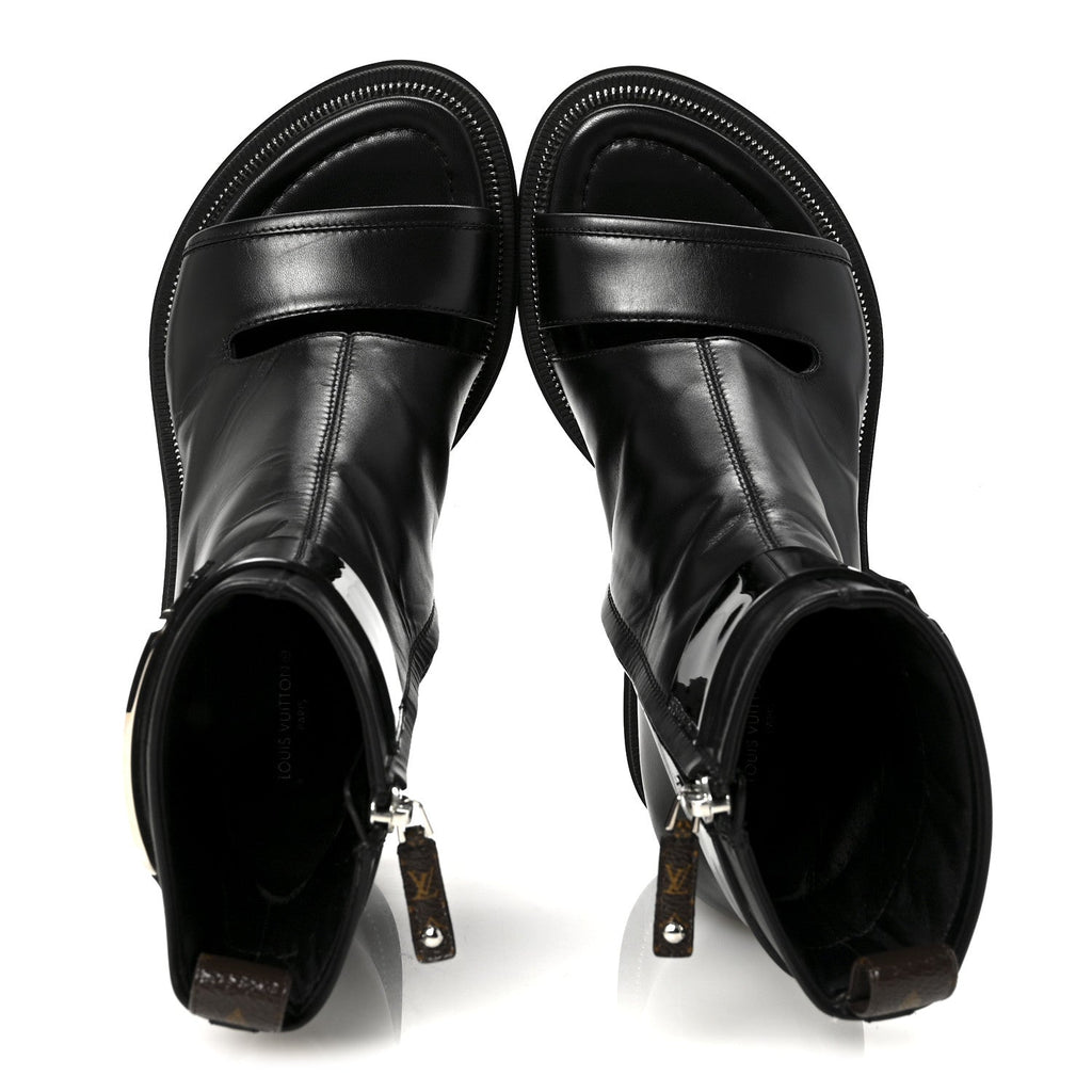 Louis Vuitton Calfskin Moonlight Boots 36.5 Black