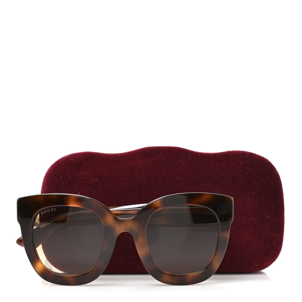 Gucci Round Frame Star Sunglasses GG0208S Tortoise