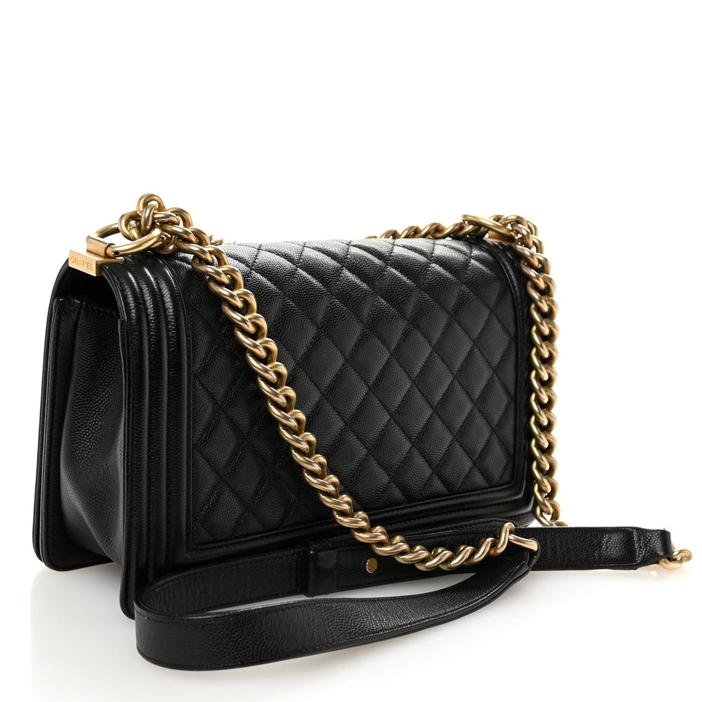 Chanel Caviar Quilted Medium Boy Flap Black