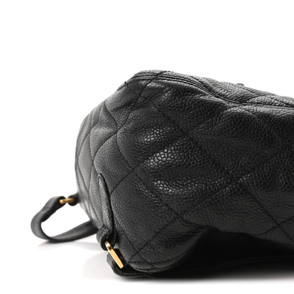 Chanel Caviar Quilted Drawstring Backpack Black