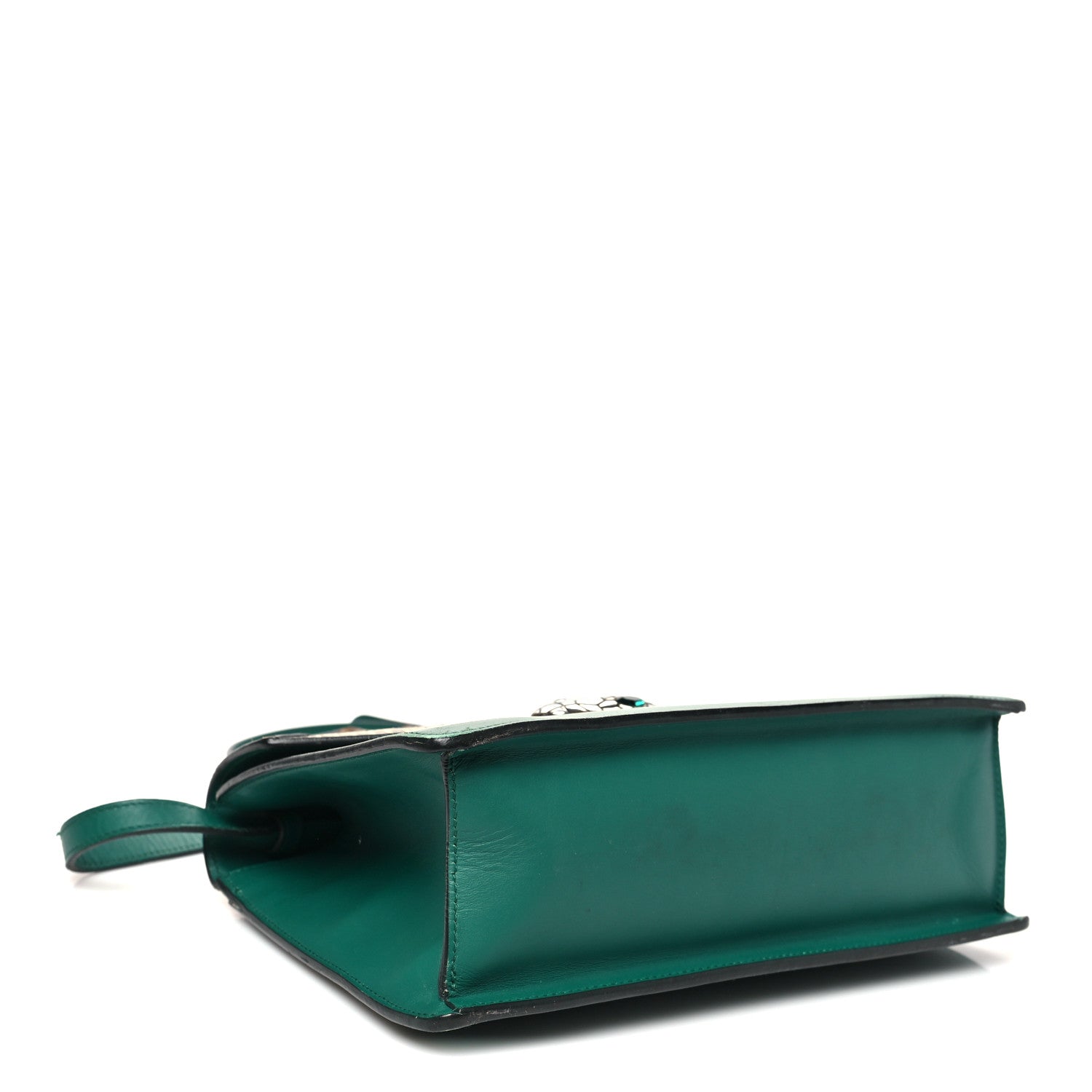 Gucci Calfskin Snakeskin Small Lilith Top Handle Bag Green