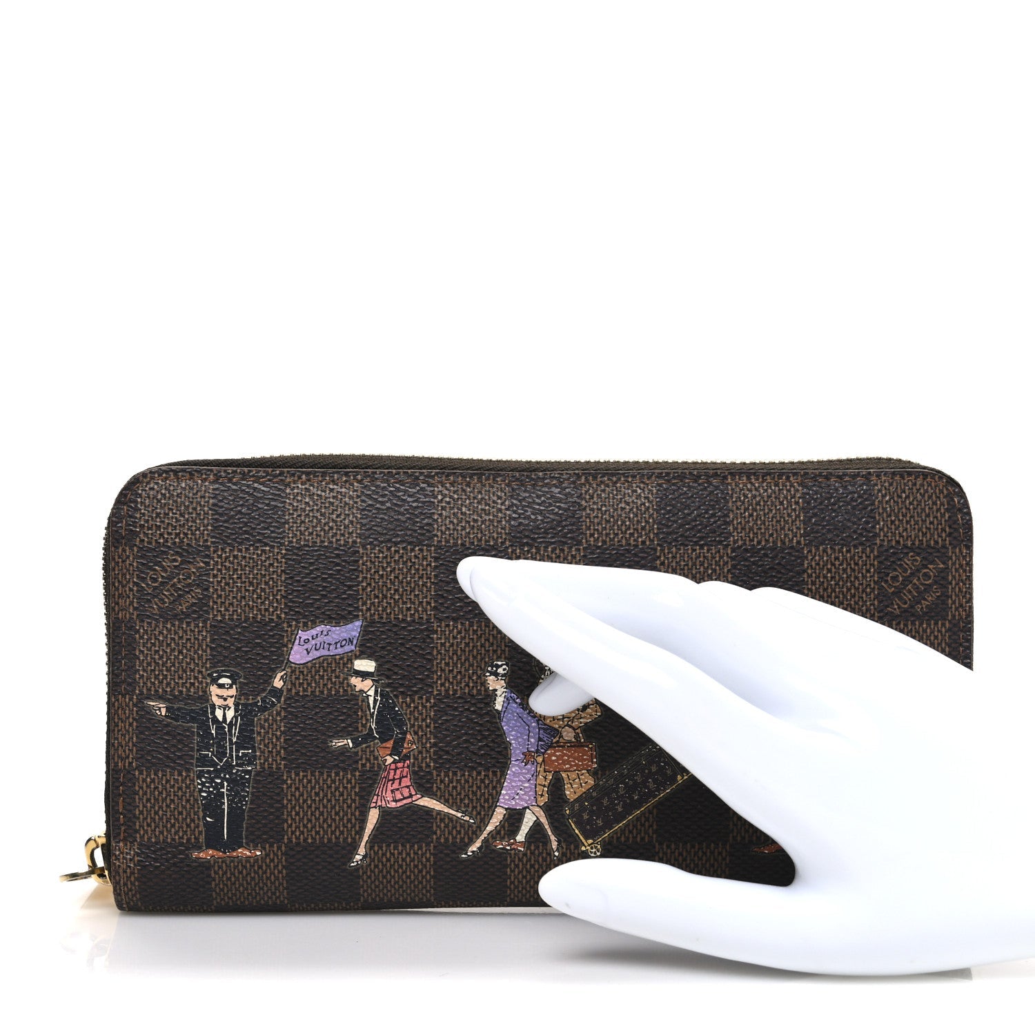 Louis Vuitton Damier Ebene Illustre Zippy Wallet Violet