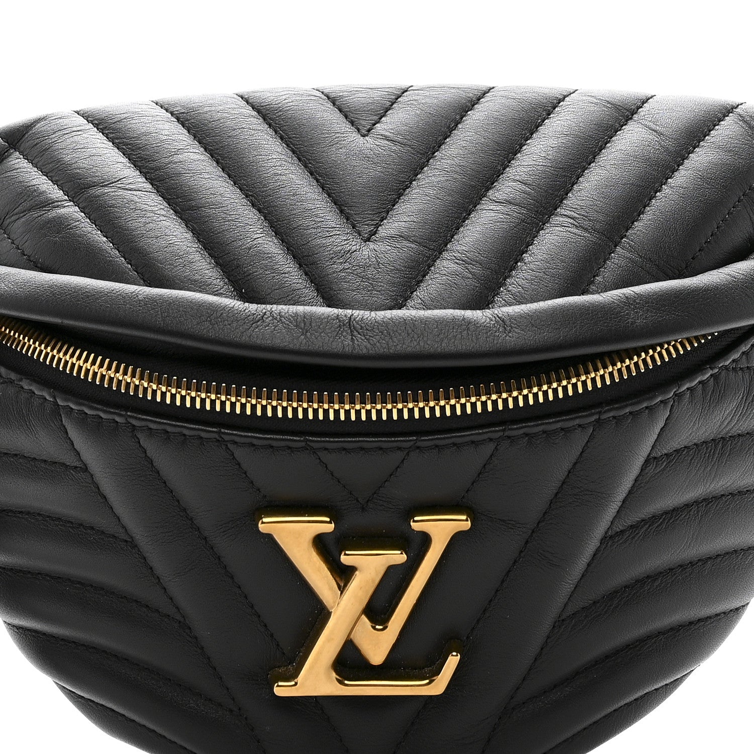Louis Vuitton Calfskin Quilted New Wave Bumbag Black
