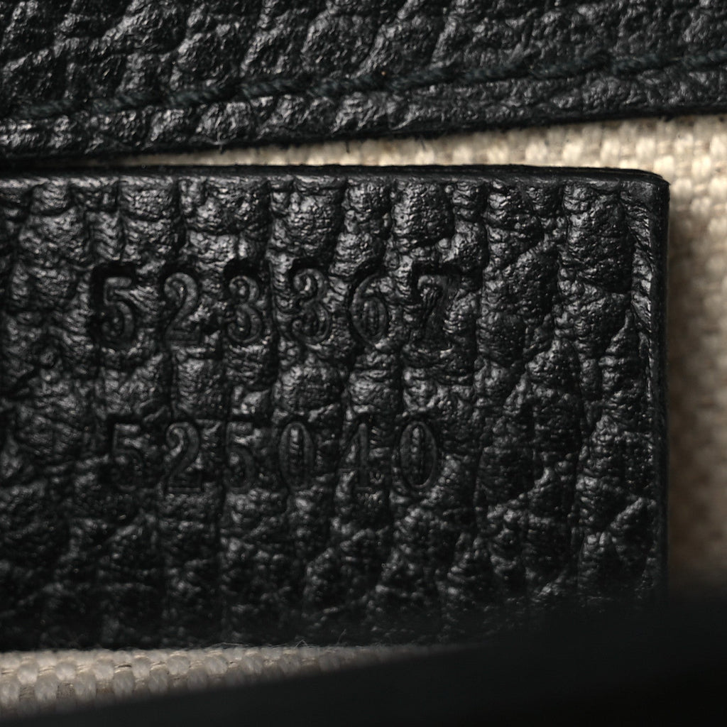 Gucci Dollar Calfskin Crystal Web Mini Dionysus Bamboo Top Handle Bag Black Black Diamond
