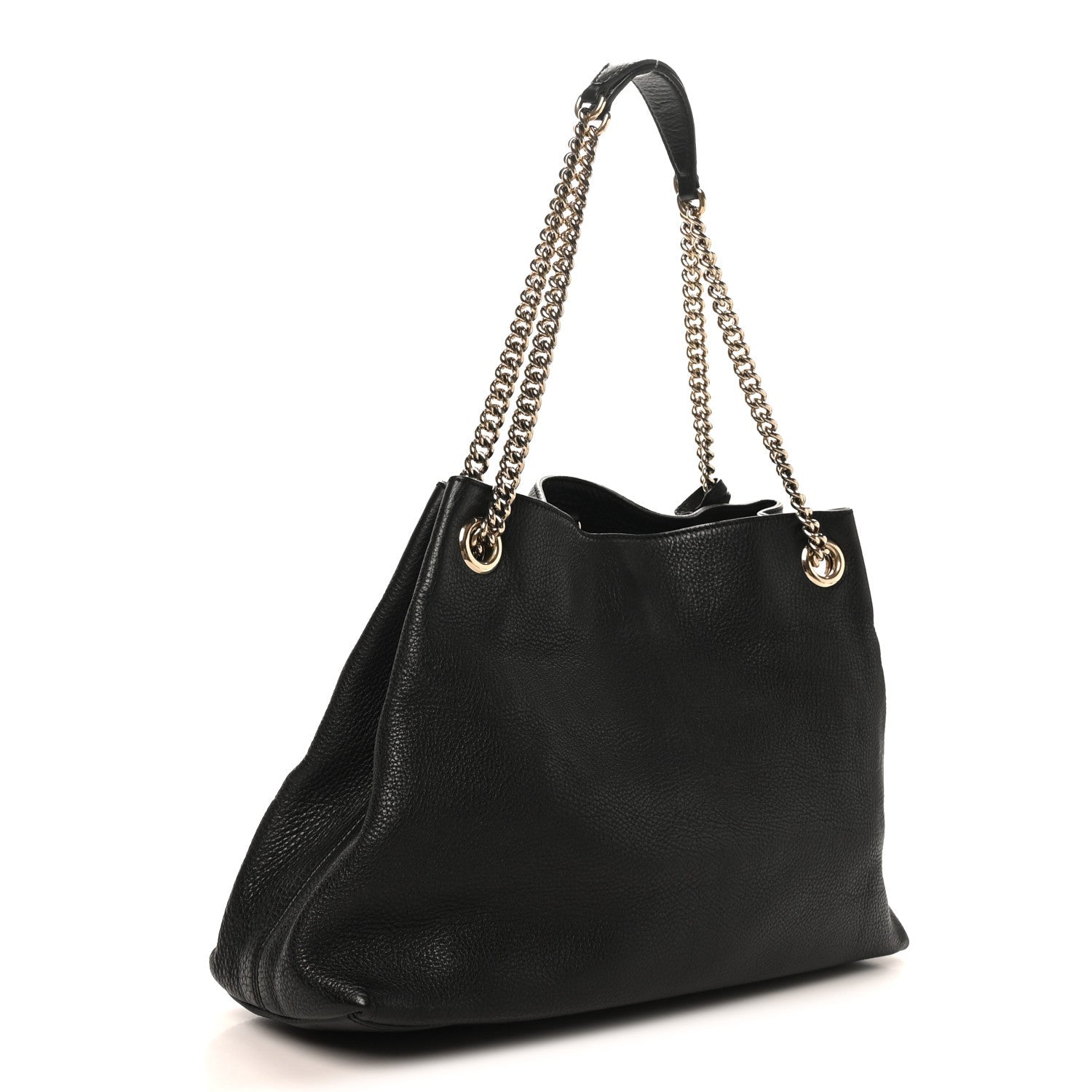 Gucci Pebbled Calfskin Medium Soho Chain Shoulder Bag Black