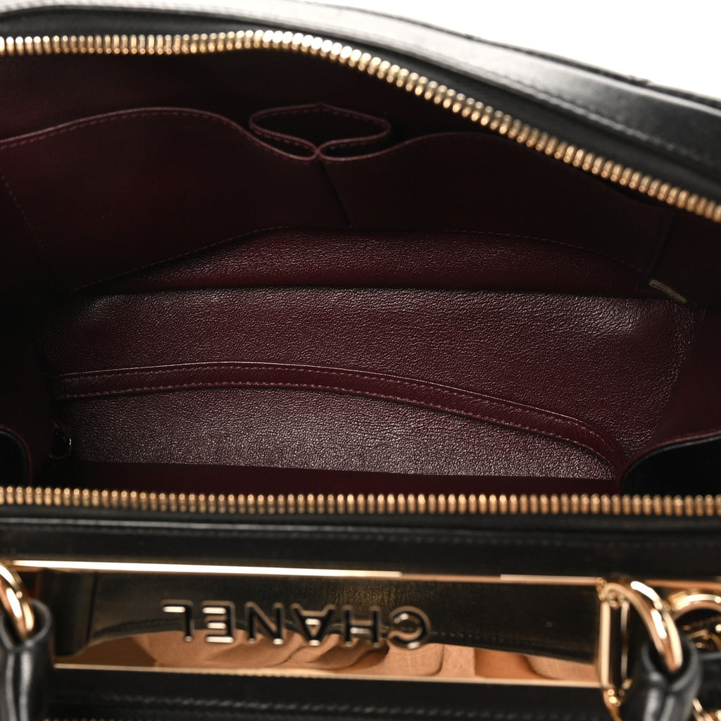 Chanel Lambskin Quilted Medium Trendy CC Bowling Bag Black