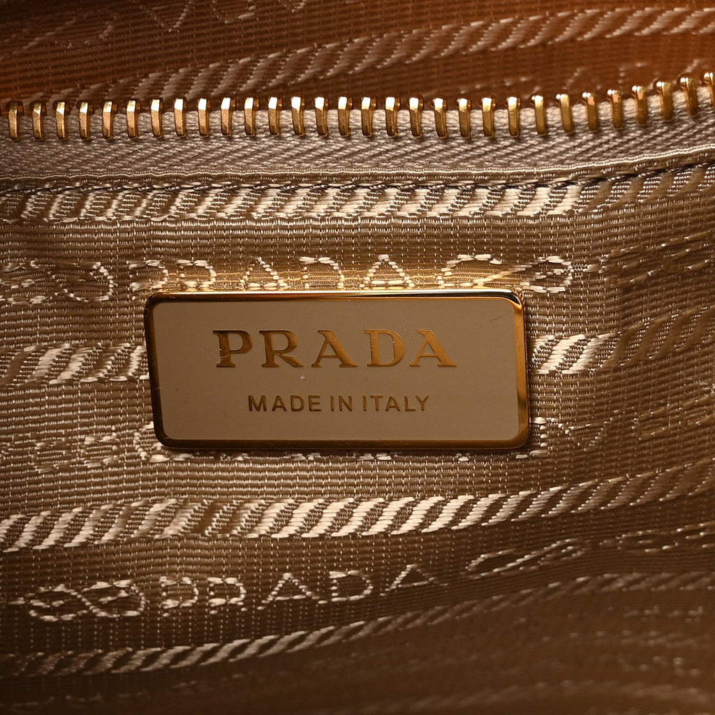 Prada Re-Nylon Vitello Large Aimee Shoulder Bag Cammello