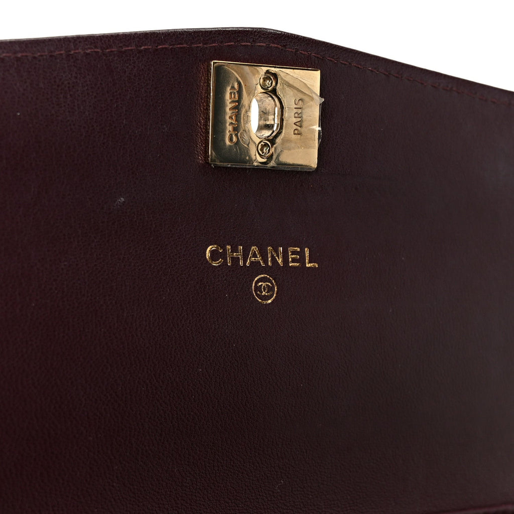 Chanel Lambskin Chevron Quilted Wallet On Chain WOC Black
