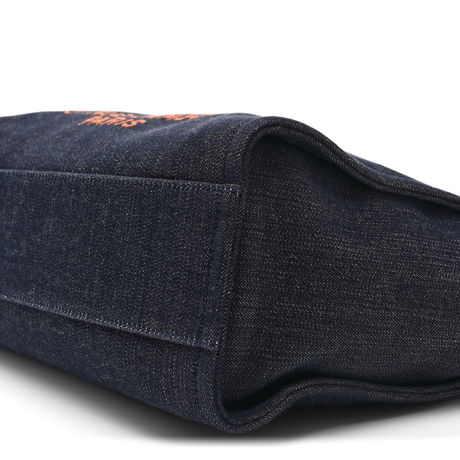 Chanel Denim Small Deauville Tote Blue Orange