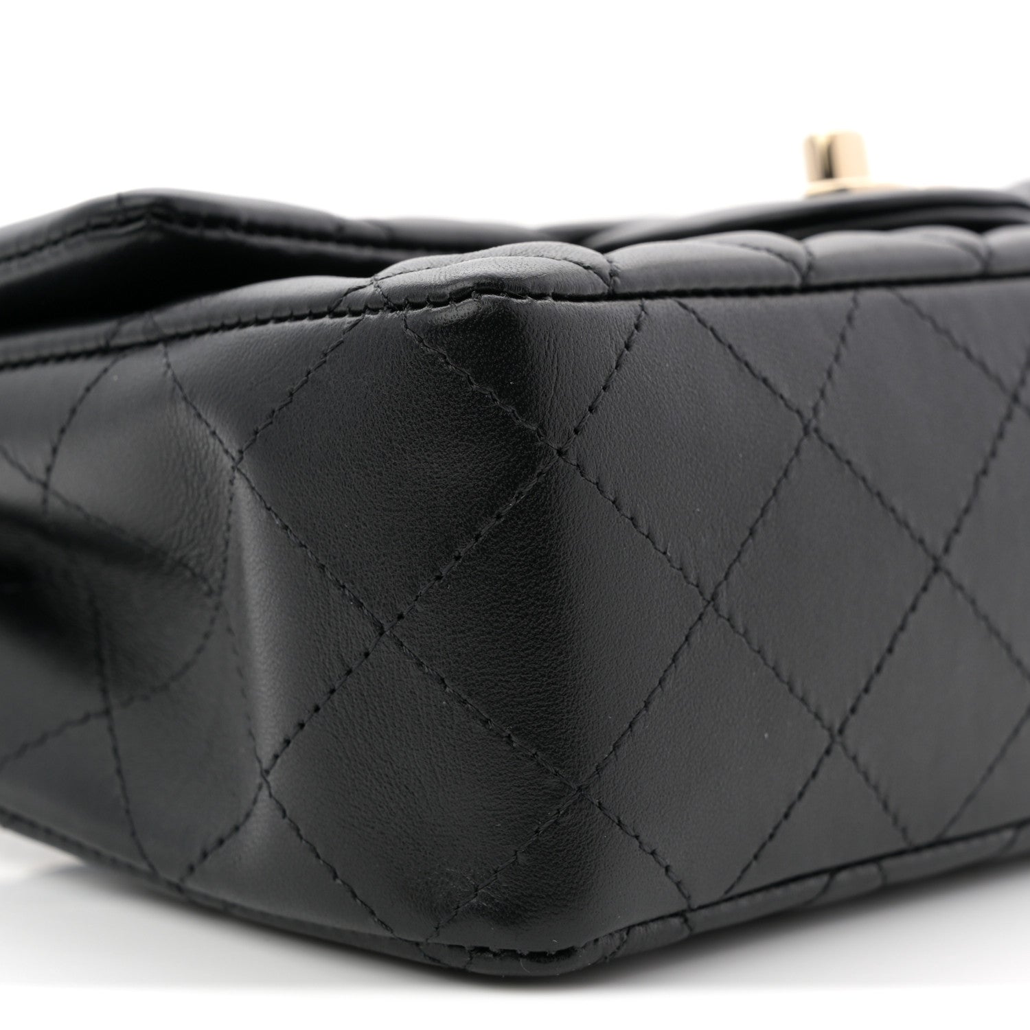 Chanel Lambskin Quilted Mini Rectangular Flap Black