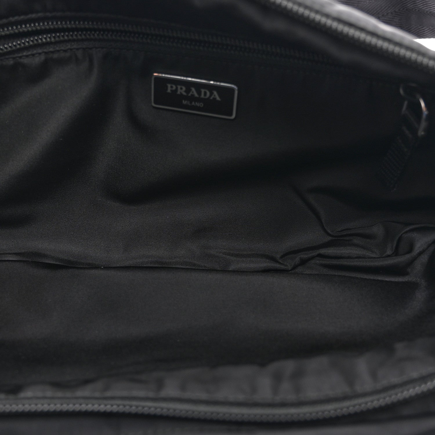 Prada Tessuto Nylon Double Pocket Belt Bag Black